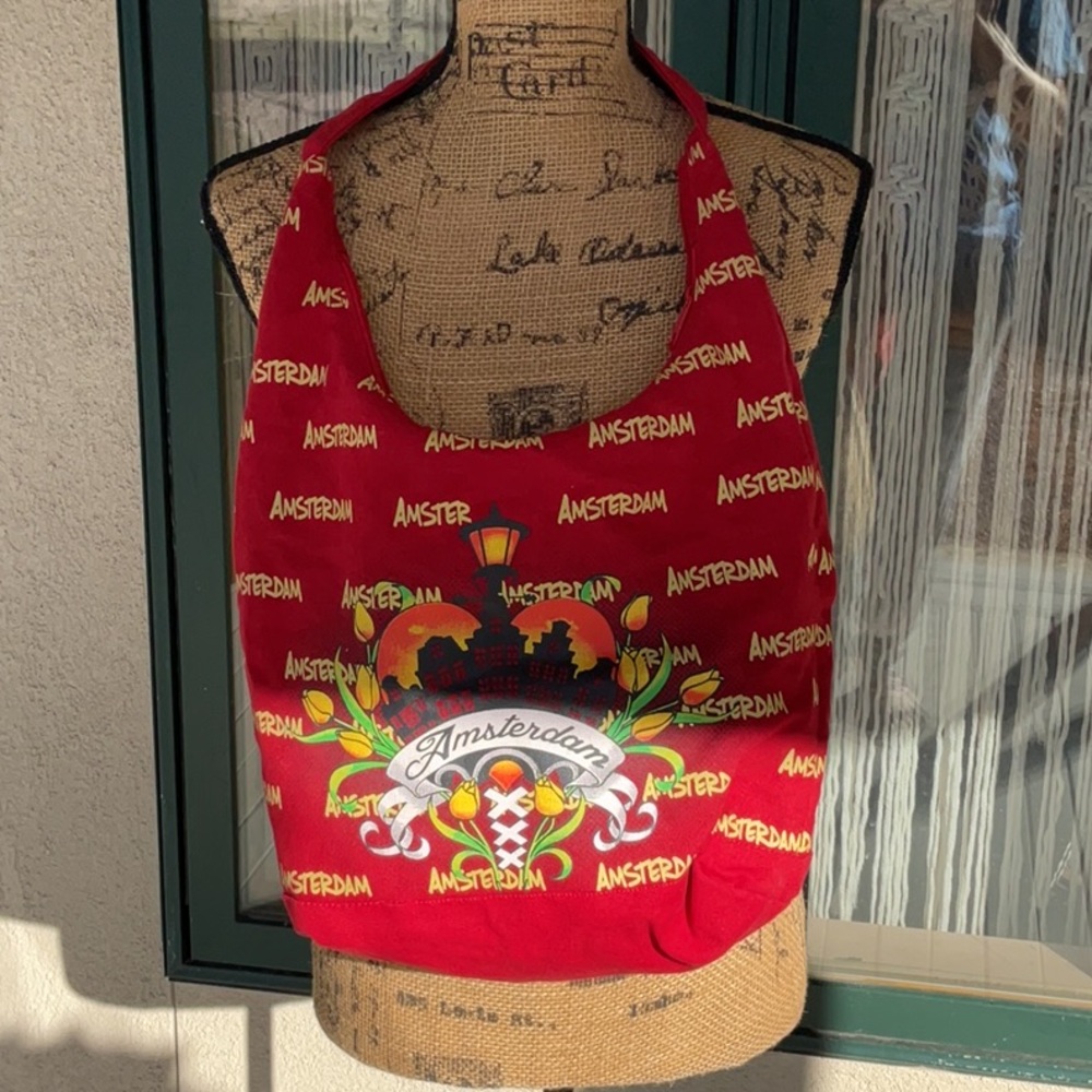 Amsterdam Red Graphic Halter Top